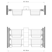 Plus - Shoe rack 4V+1J - transparent - bright aluminium - transparent polycarbonate 5